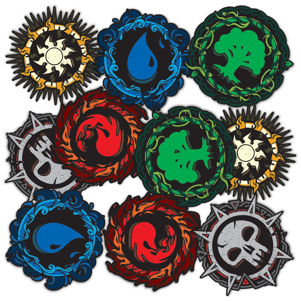 Magic: The Gathering Deck Classic Mana Combo Pack Stickers - 2 Waterproof Vinyl Decals for Laptop, Water Bottle, Car - Officially Licensed