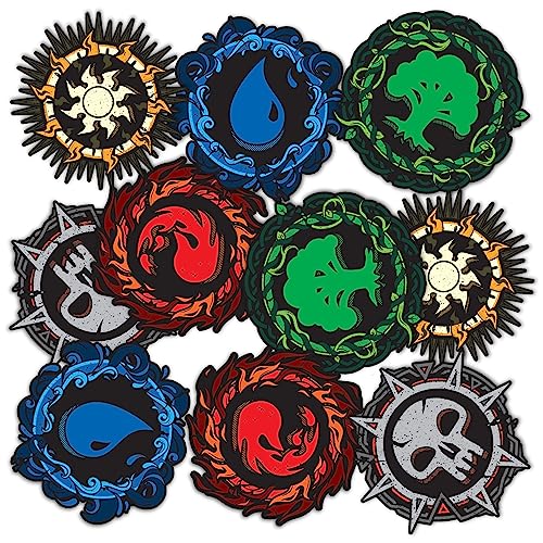 Magic: The Gathering Deck Classic Mana Combo Pack Stickers - 2 Waterproof Vinyl Decals for Laptop, Water Bottle, Car - Officially Licensed