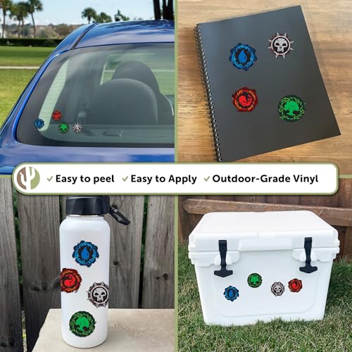Magic: The Gathering Deck Classic Mana Combo Pack Stickers - 2 Waterproof Vinyl Decals for Laptop, Water Bottle, Car - Officially Licensed