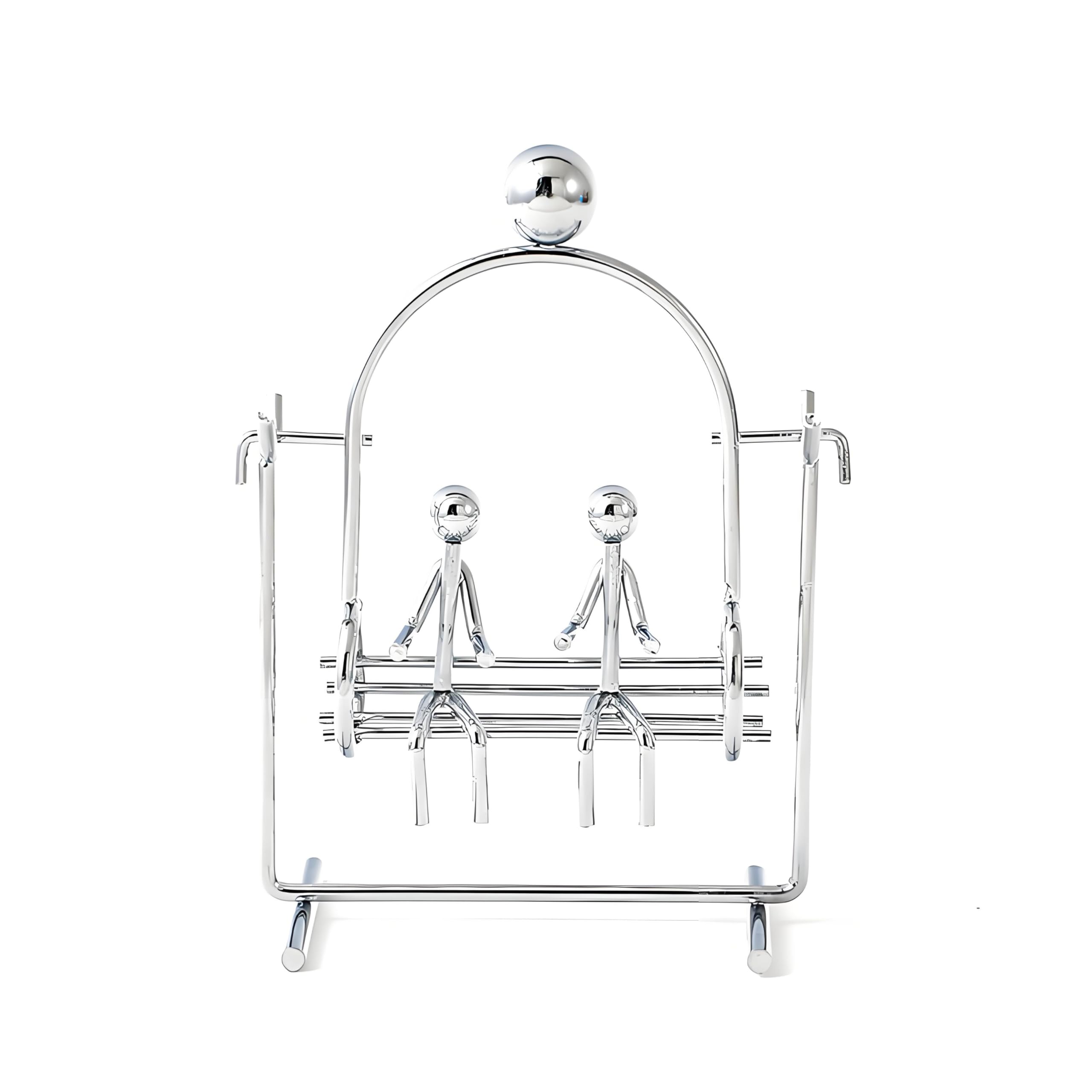 MagicTech Steel Balance Toy Kinetic Art Desk Decor - Stainless Steel Pendulum Physics Toy, Stress Relief