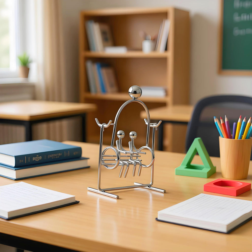 MagicTech Steel Balance Toy Kinetic Art Desk Decor - Stainless Steel Pendulum Physics Toy, Stress Relief