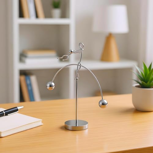 MagicTech Steel Balance Toy – Kinetic Desk Sculpture with Perpetual Motion (2-3 Minutes)