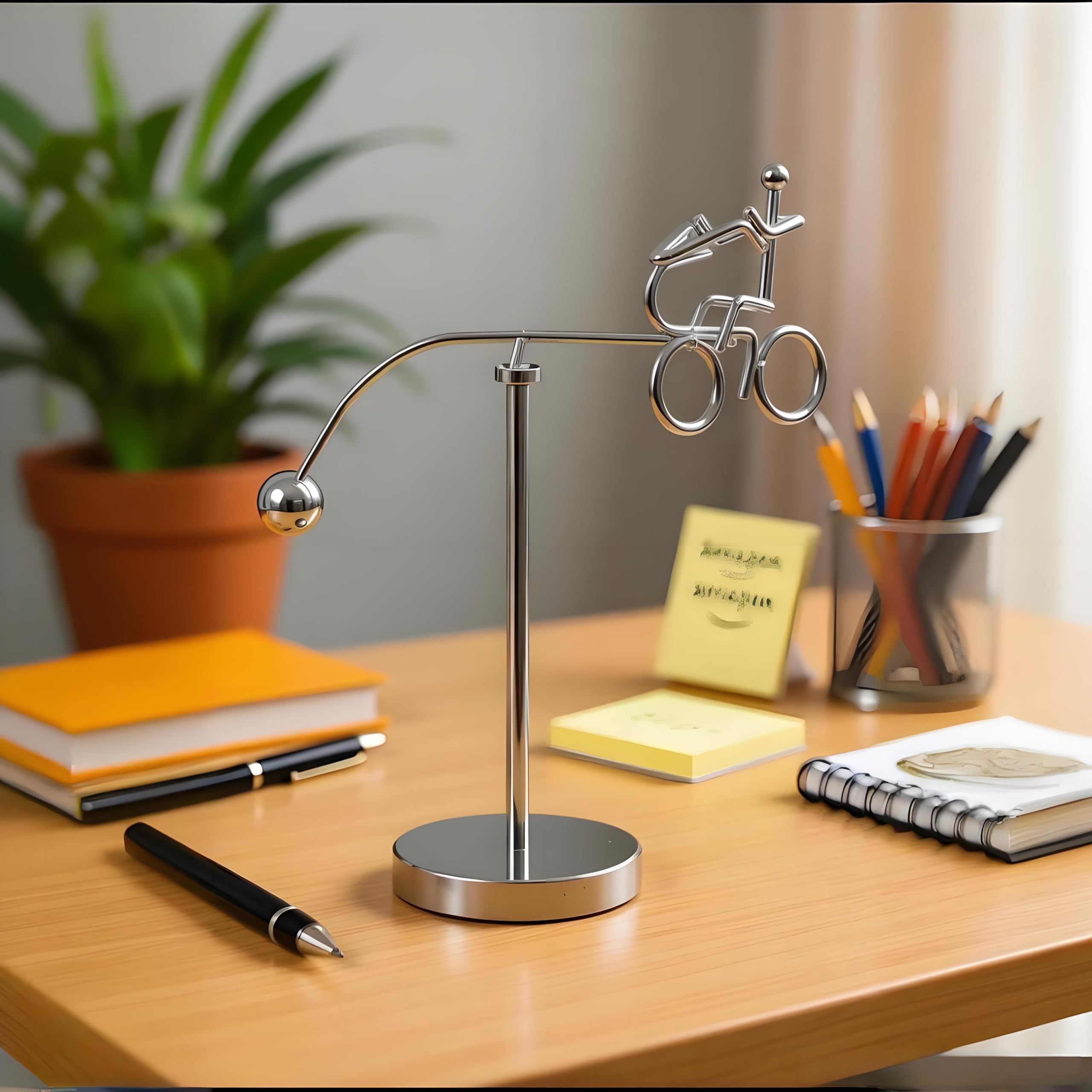 MagicTech Steel Balance Tumbler Kinetic Art Toy – Perpetual Motion Desk Decor PH03
