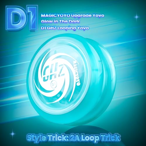MAGICYOYO D1 GHZ Glow-in-the-Dark Looping Yoyo - Responsive Auto-Return for Beginners – Includes 6 Strings