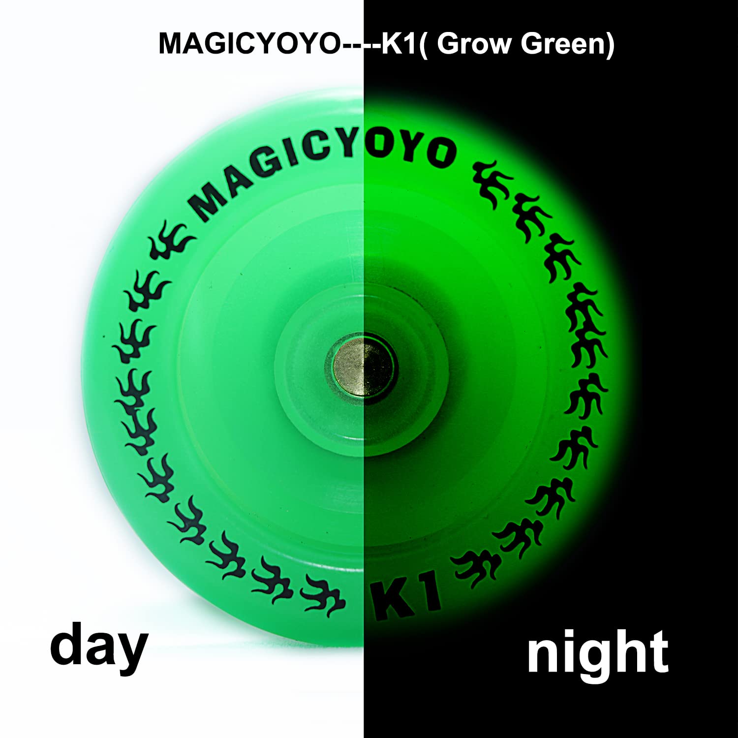 MAGICYOYO K1 Glow-in-the-Dark Responsive Yoyo for Beginners – Green with Accessories Kit