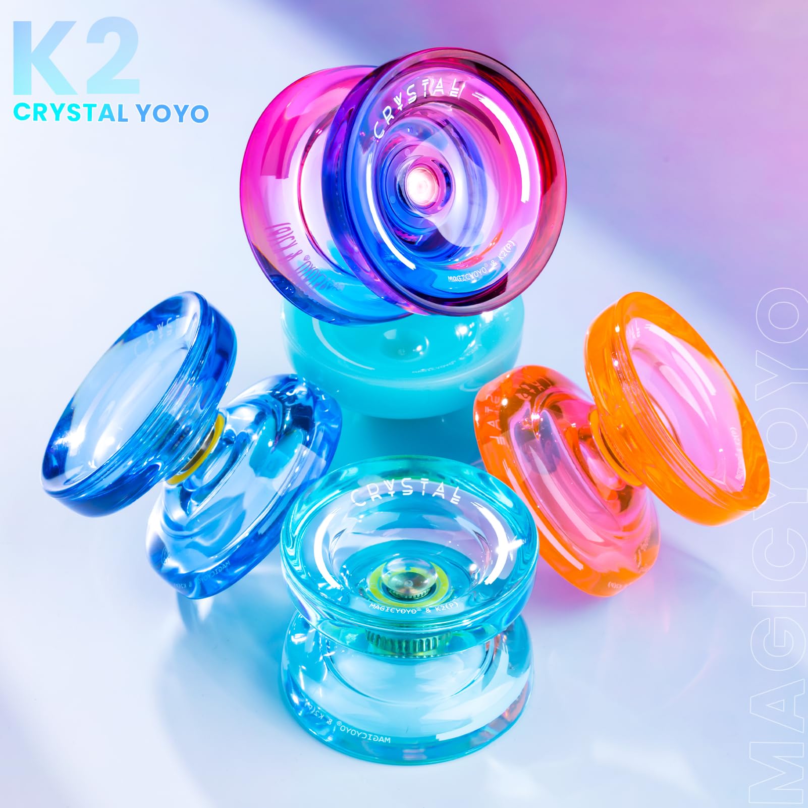 MAGICYOYO K2 Plus Crystal Orange Yoyo – Responsive & Unresponsive for Beginners and Pros