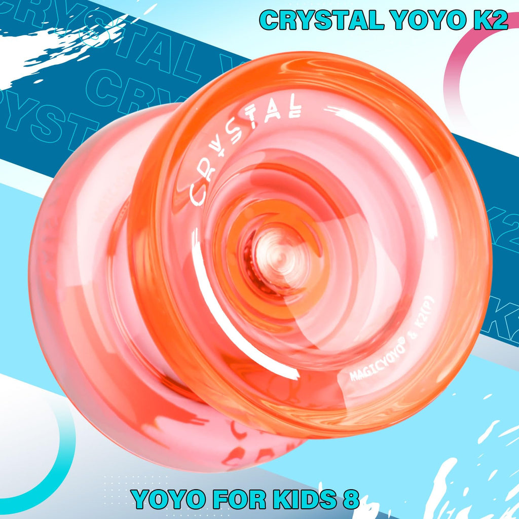 MAGICYOYO K2 Plus Crystal Orange Yoyo – Responsive & Unresponsive for Beginners and Pros