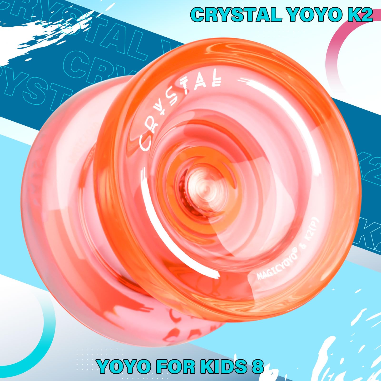 MAGICYOYO K2 Plus Crystal Orange Yoyo – Responsive & Unresponsive for Beginners and Pros