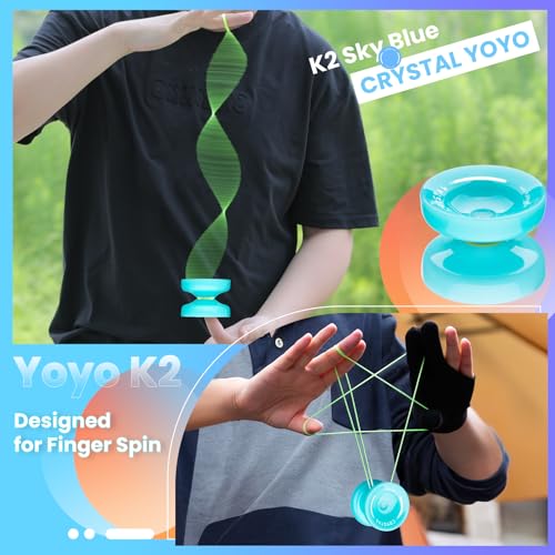 MAGICYOYO K2 Responsive Yoyo for Beginners – Dual Purpose with Unresponsive Bearing, Sky Blue