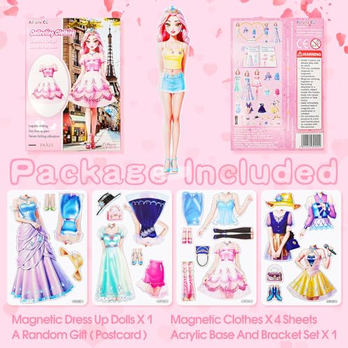 Magnetic Dress Up Dolls Set - Princess Paper Doll with Outfits for Girls Ages 4-10 (Liz)