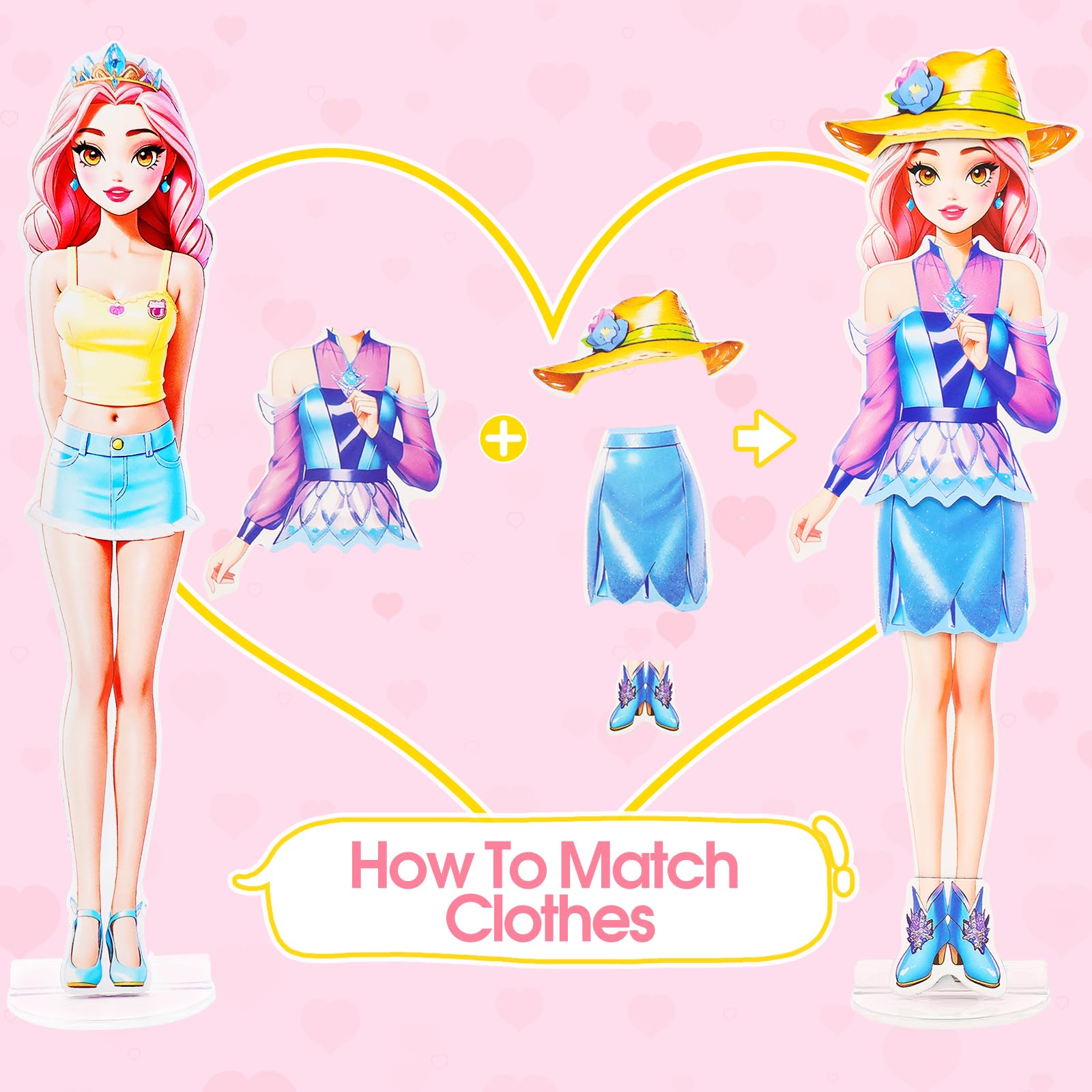 Magnetic Dress Up Dolls Set - Princess Paper Doll with Outfits for Girls Ages 4-10 (Liz)