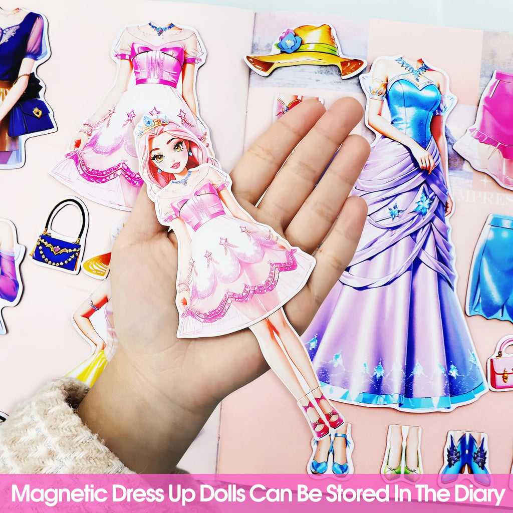 Magnetic Dress Up Dolls Set - Princess Paper Doll with Outfits for Girls Ages 4-10 (Liz)