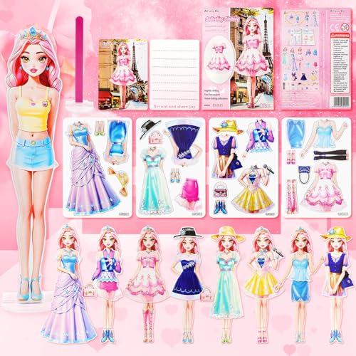 Magnetic Dress Up Dolls Set - Princess Paper Doll with Outfits for Girls Ages 4-10 (Liz)