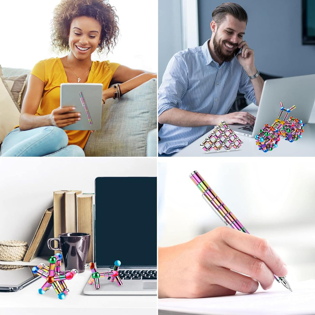 Magnetic Fidget Pen - Decompression Toy Pen for Teens, Green Small with Extra Joint Ring