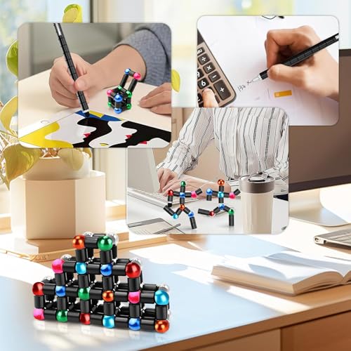 Magnetic Fidget Pen Big Blue - Stress Relief Toy with Magnetic Rings, Gel Ink Pens, Easter Basket Stuffers for Teens