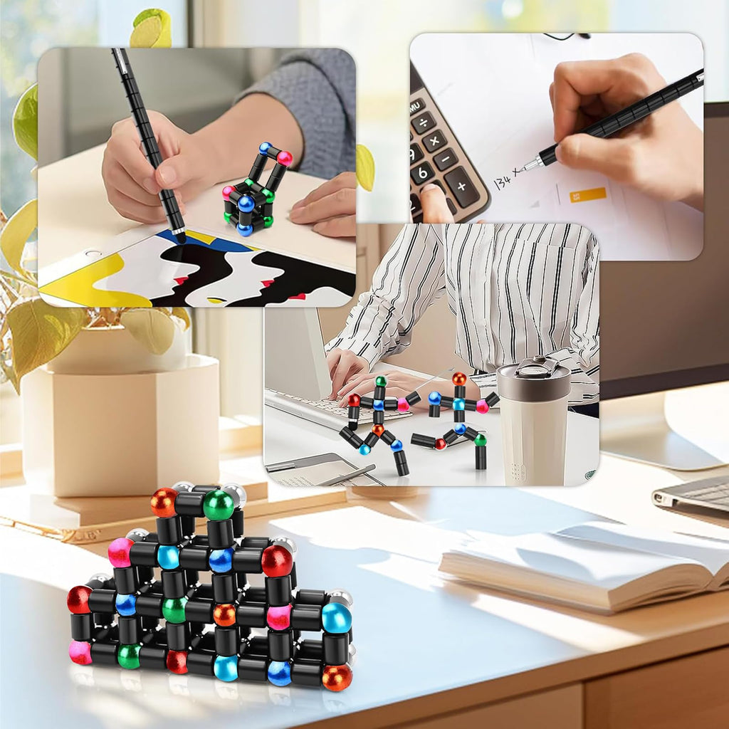 Magnetic Fidget Pen Big Blue - Stress Relief Toy with Magnetic Rings, Gel Ink Pens, Easter Basket Stuffers for Teens