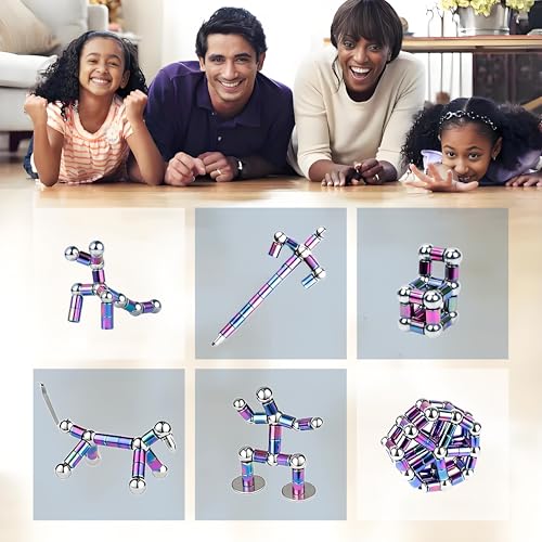 Magnetic Fidget Pen Toy – Colorful Modular Deformation Pen for Stress Relief & Creative Play (Black)