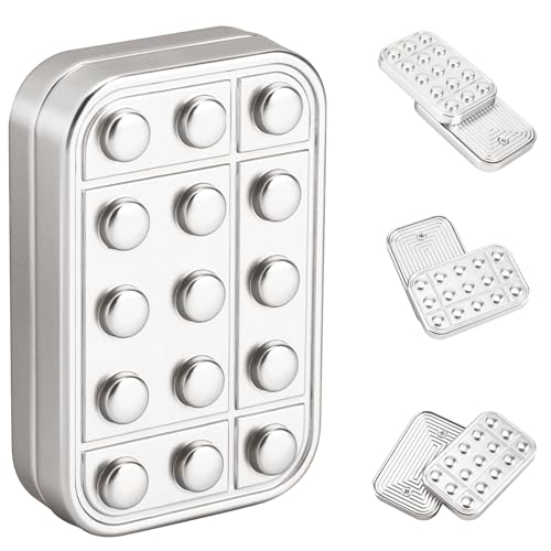 Magnetic Fidget Slider for Adults – Metal Zinc Alloy EDC Toy (Silver)