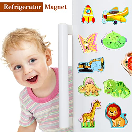 Magnetic Food Puzzles for Toddlers – 41-Piece Travel Toy for Kids 3-5, Restaurant & Road Trip Activity