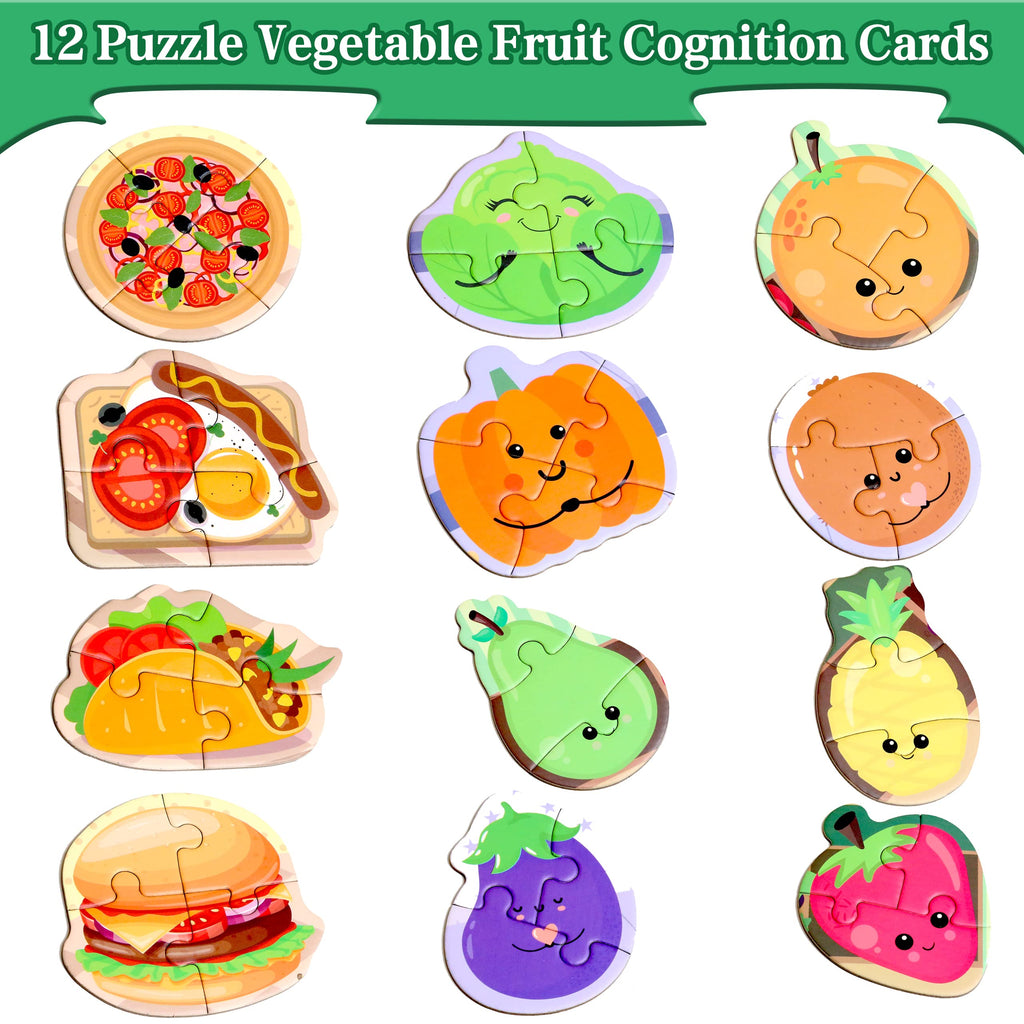 Magnetic Food Puzzles for Toddlers – 41-Piece Travel Toy for Kids 3-5, Restaurant & Road Trip Activity