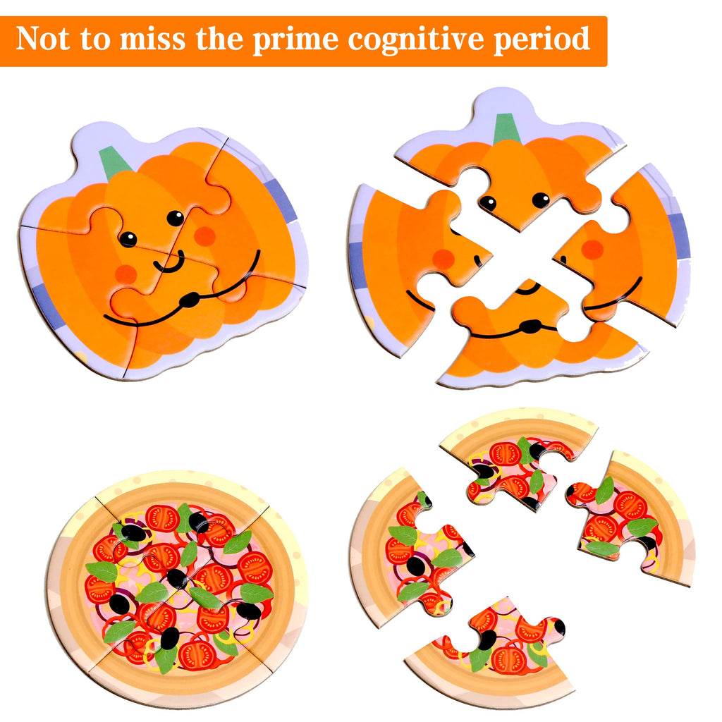 Magnetic Food Puzzles for Toddlers – 41-Piece Travel Toy for Kids 3-5, Restaurant & Road Trip Activity