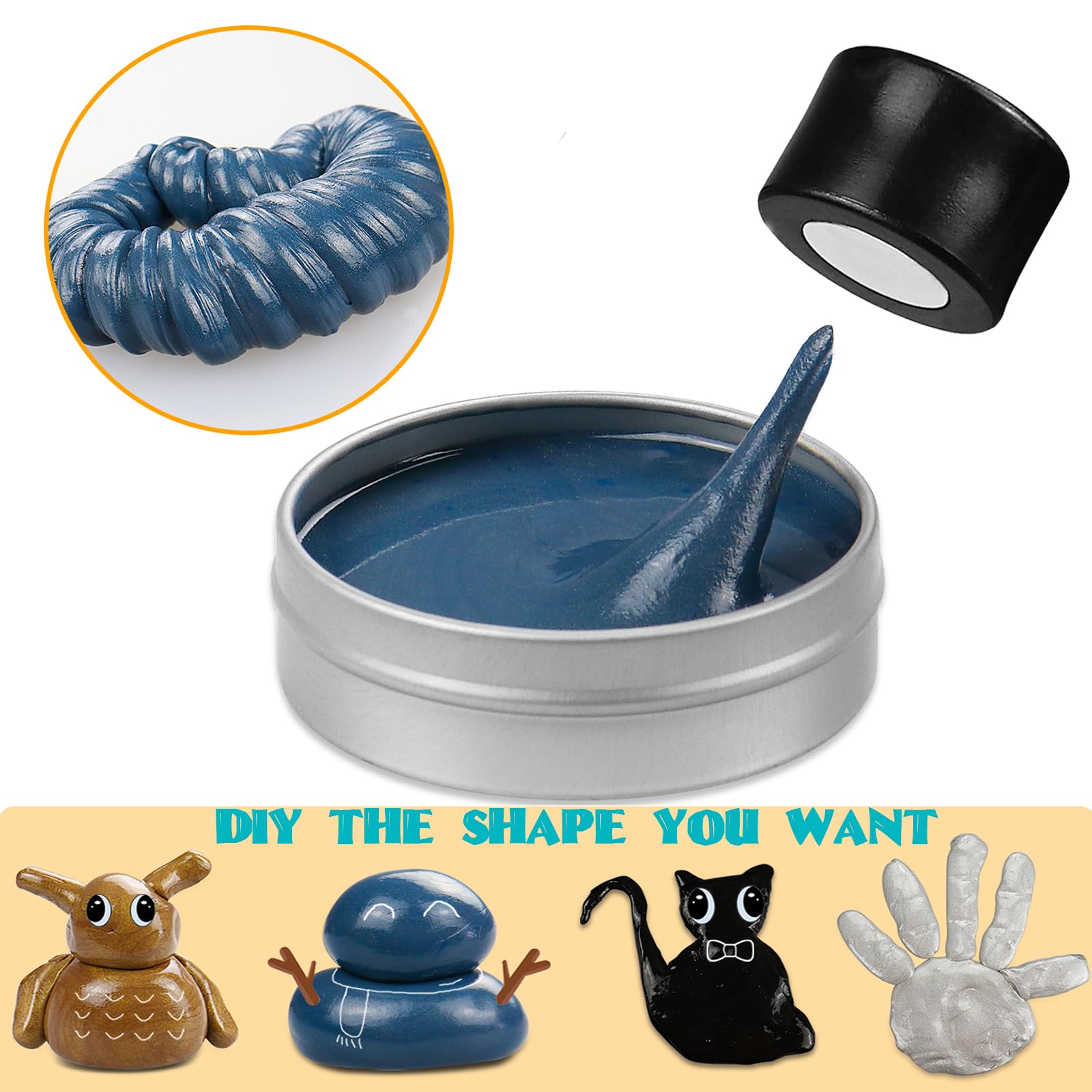 Magnetic Slime Putty Blue – Non-Toxic Stretchable Stress Relief Toy with Upgraded Magnet