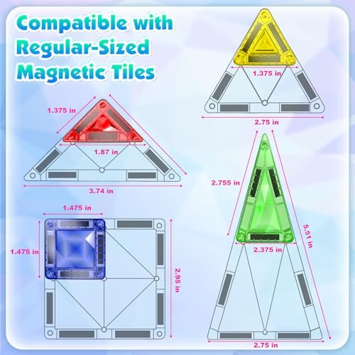 Magnetopia 40-Piece Diamond Texture Magnetic Tiles with Iron Box – STEM Building Set for Ages 3-8