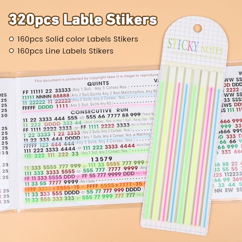 Mahjong Card Sleeve Position Set – 4 Holders + 320 Line Finder Notes for 2026 Cards