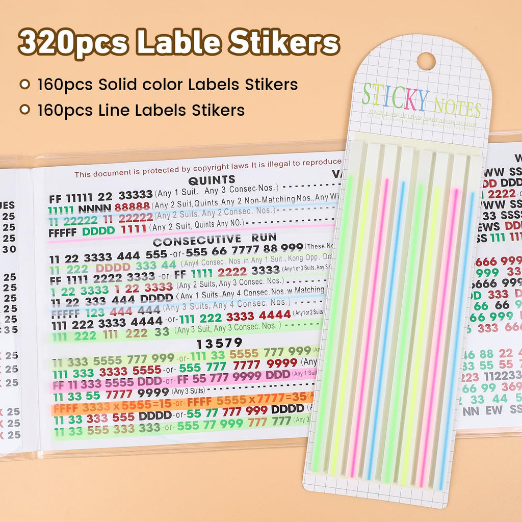 Mahjong Card Sleeve Position Set – 4 Holders + 320 Line Finder Notes for 2026 Cards