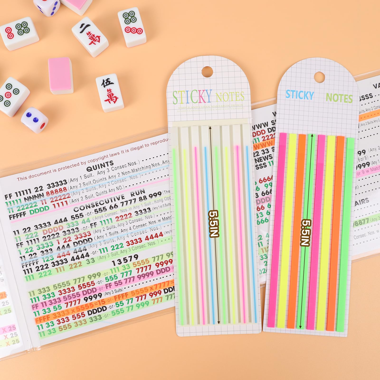 Mahjong Card Sleeve Position Set – 4 Holders + 320 Line Finder Notes for 2026 Cards