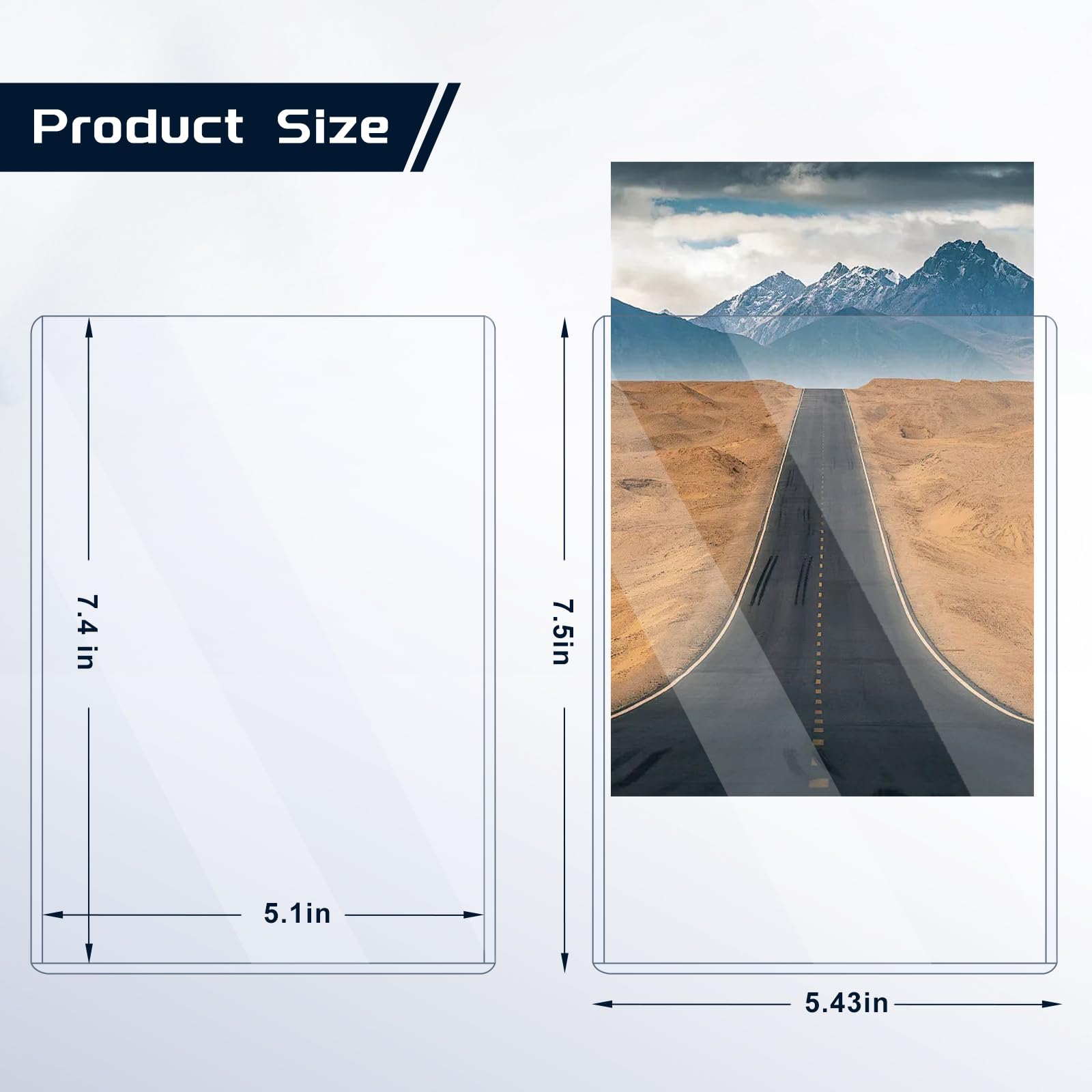Maileto 30 Pack Rigid Clear Photo Protectors, 5x7 Hard Plastic Sleeves, Top Loading