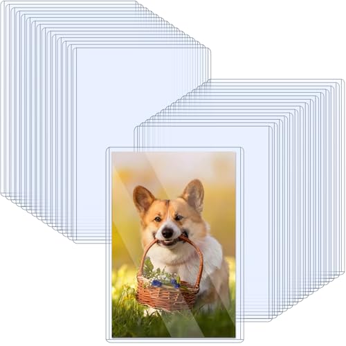 Maileto 30 Pack Rigid Clear Photo Protectors, 5x7 Hard Plastic Sleeves, Top Loading