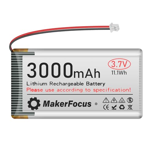 MakerFocus 3.7V 3000mAh LiPo Battery with Protection Board and JST 1.25 Plug for ESP32 LoRa Mesh Node T114