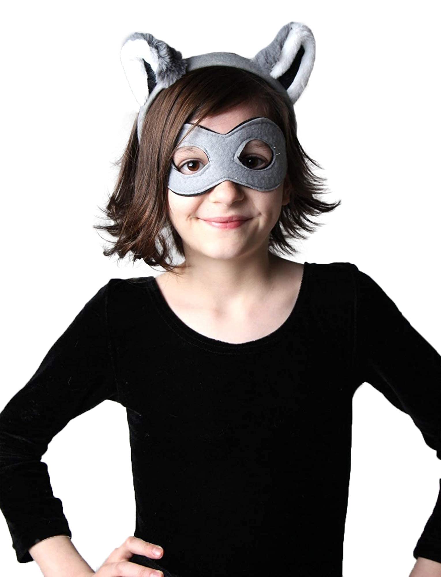 Making Believe Kids Plush Animal Headband Ears, Eye Mask & Tail Costume Set (Choose Style)