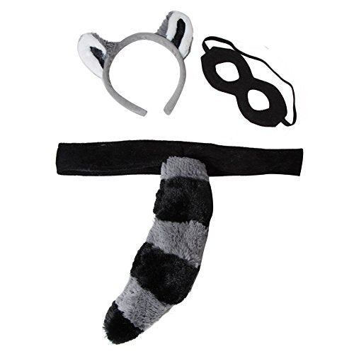 Making Believe Kids Plush Animal Headband Ears, Eye Mask & Tail Costume Set (Choose Style)
