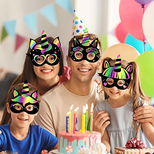 MALLMALL6 24-Pack Magic Horse Scratch Masks – DIY Color Reveal Party Favors for Kids