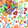 MALLMALL6 500-Piece Christian Glitter Foam Stickers – Self-Adhesive Bible Craft Embellishments for Kids