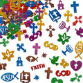 MALLMALL6 500pcs Christian Glitter Stickers – Foam Self-Adhesive Crosses for Kids Crafts and Decor