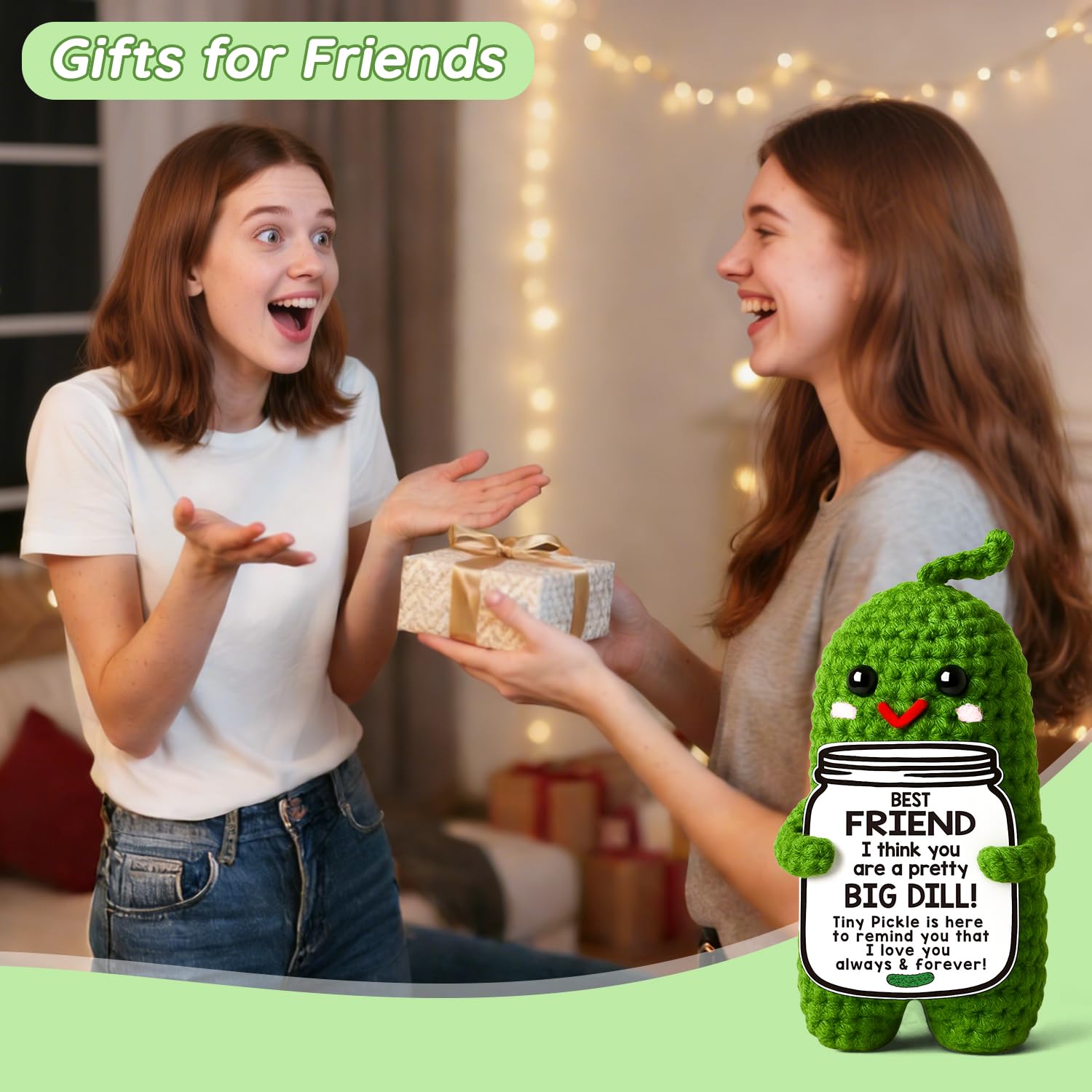 MAMAGIFTREE Handmade Crochet Pickle – Funny ‘Big Dill’ Gift for Best Friends
