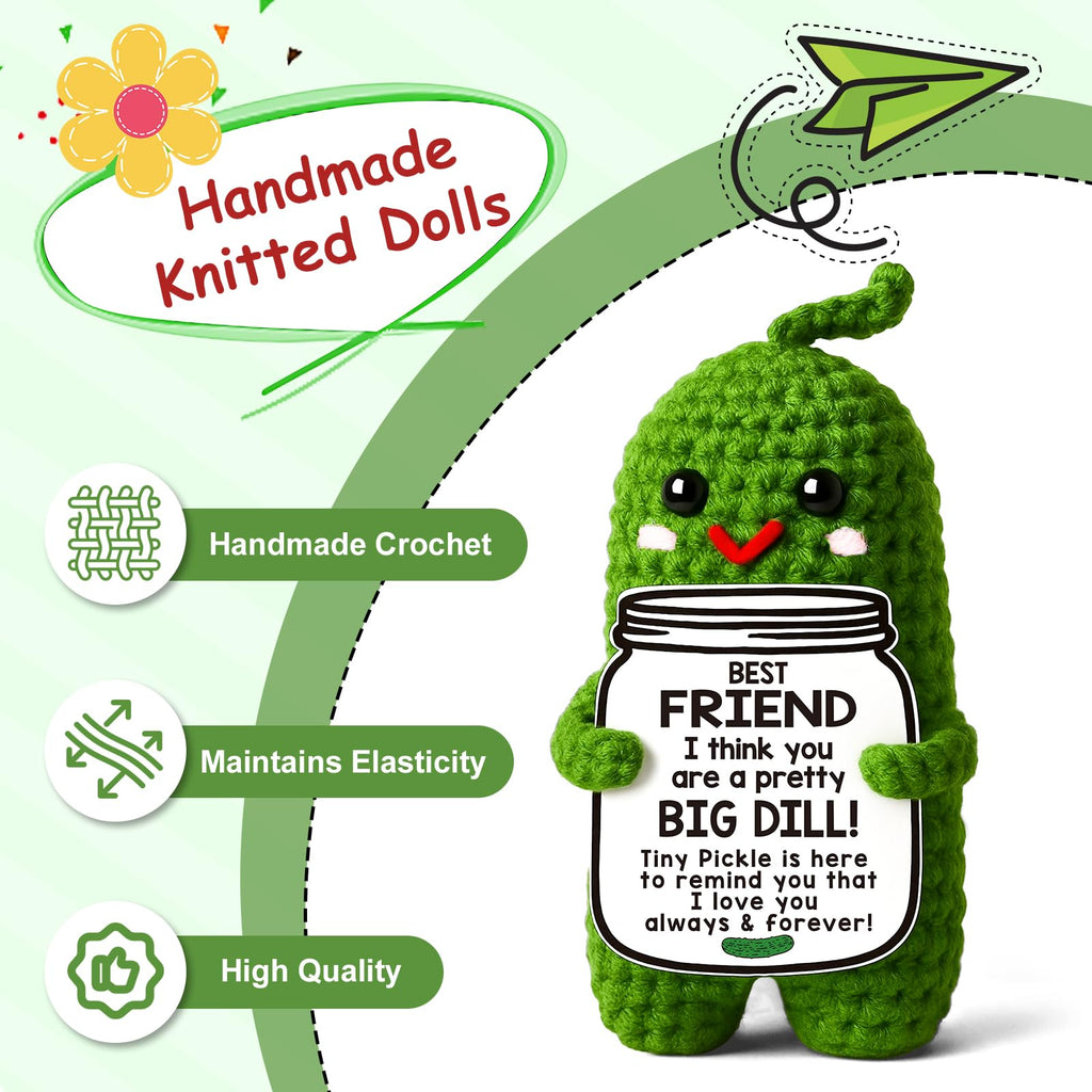 MAMAGIFTREE Handmade Crochet Pickle – Funny ‘Big Dill’ Gift for Best Friends