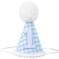 MAMUXI Gingham Party Hat for 1st Birthday – Unisex Baby Costume Headwear