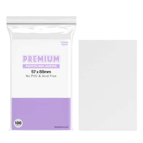 Mandu Deco Clear Polypropylene Photocard Sleeves (57x88mm) - 100 Pack - PVC & Acid Free