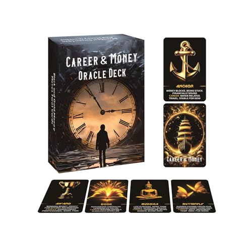Manifest Success Career and Money Oracle Deck – 40 Black and Gold Money Moves Oracle Cards with Meanings on Each Card