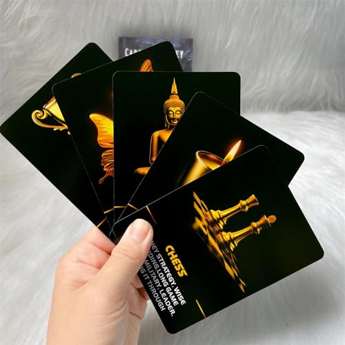 Manifest Success Career and Money Oracle Deck – 40 Black and Gold Money Moves Oracle Cards with Meanings on Each Card