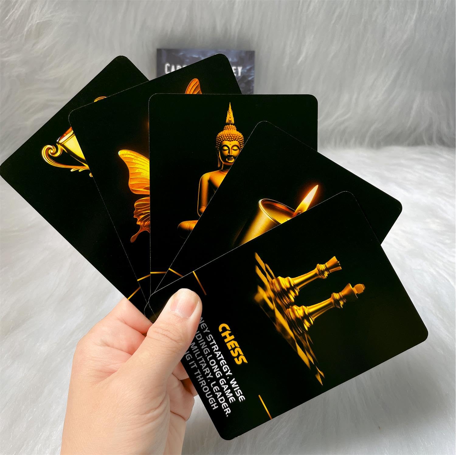 Manifest Success Career and Money Oracle Deck – 40 Black and Gold Money Moves Oracle Cards with Meanings on Each Card