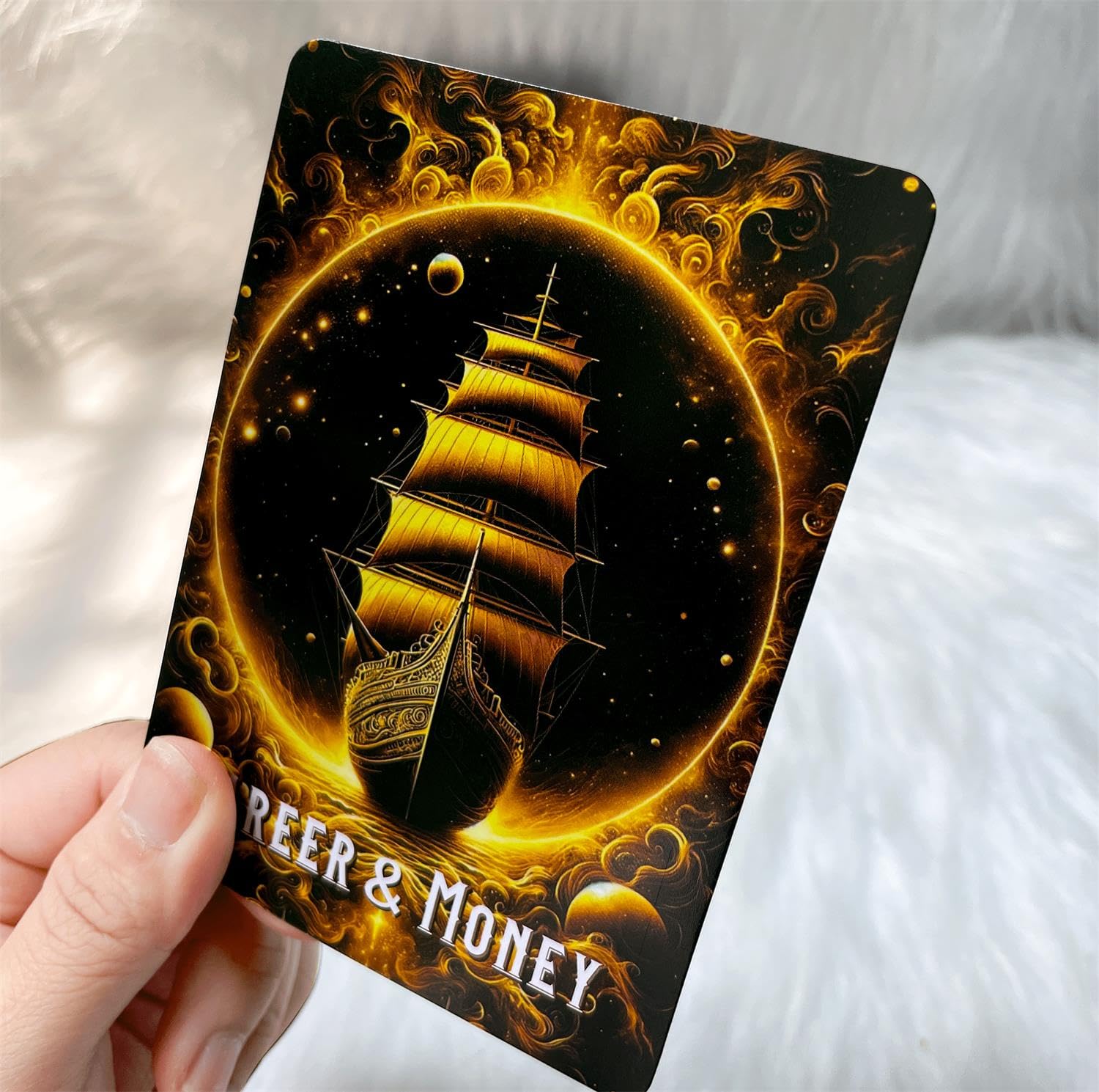 Manifest Success Career and Money Oracle Deck – 40 Black and Gold Money Moves Oracle Cards with Meanings on Each Card