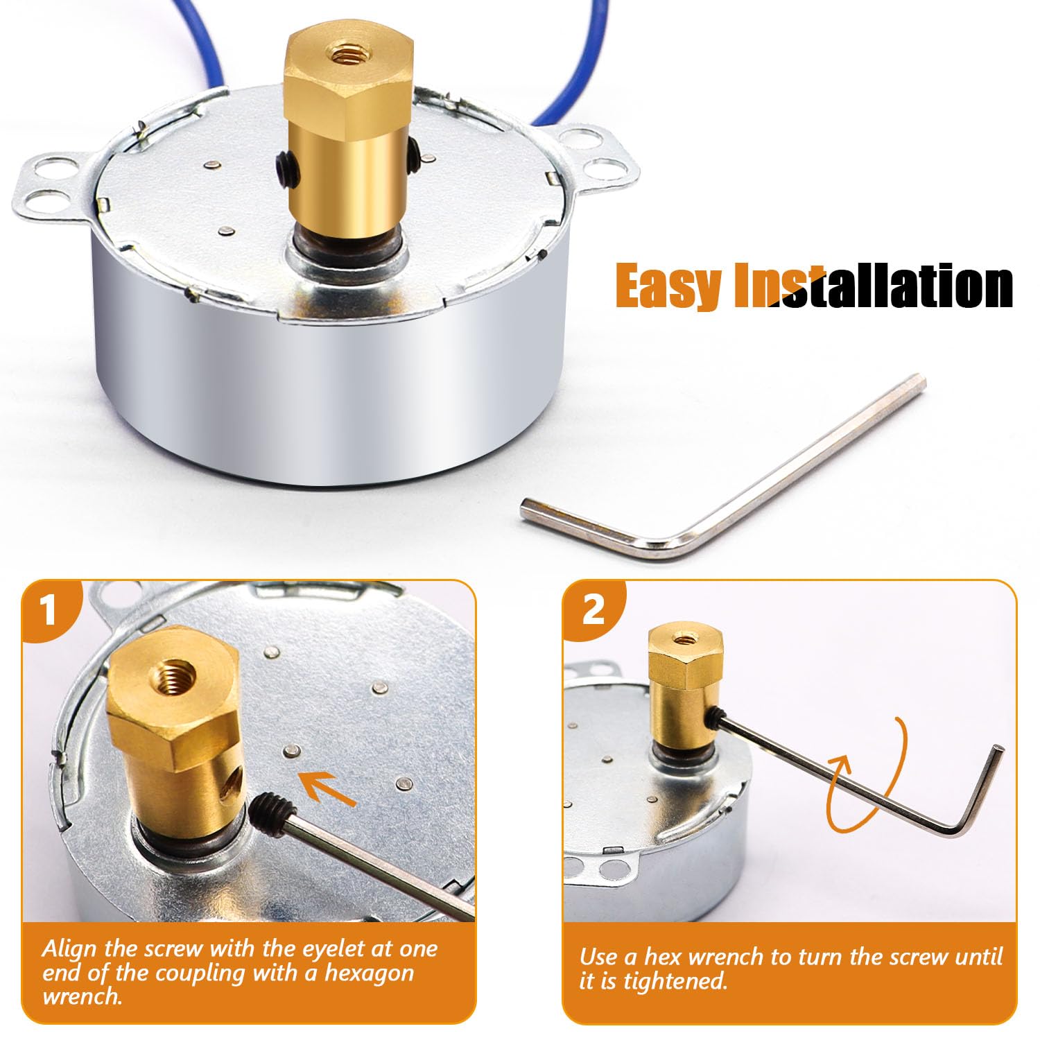 mankk Synchronous Motor Turntable 5-6 RPM AC100-127V 4W CW/CCW with Coupling & Cord