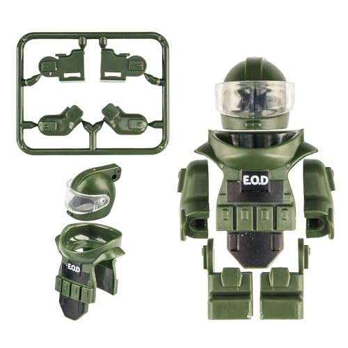 MaozyHomie 4 Color Bomb Disposal Suit Minifigures – ABS Plastic Toy Soldiers Compatible with Major Brands