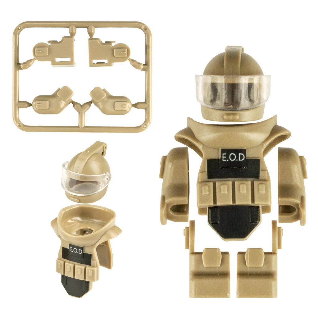 MaozyHomie 4 Color Bomb Disposal Suit Minifigures – ABS Plastic Toy Soldiers Compatible with Major Brands
