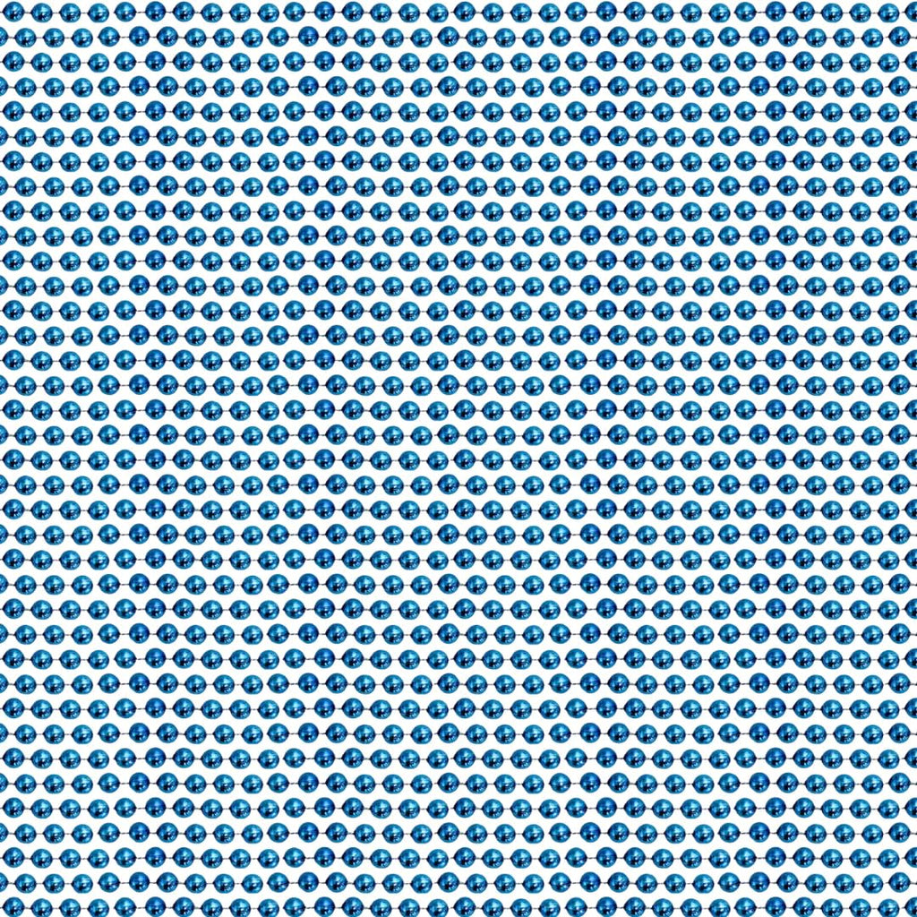 Mardi Gras Metallic Turquoise Beads - 33 Inch Plastic Necklaces, 72 Pack